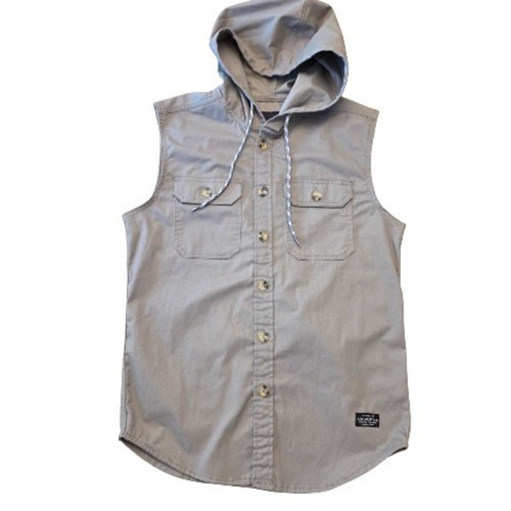 Aeropostale Hoodie Men Sz Small Sleeveless Vest Gray Activewear Fashion Designer